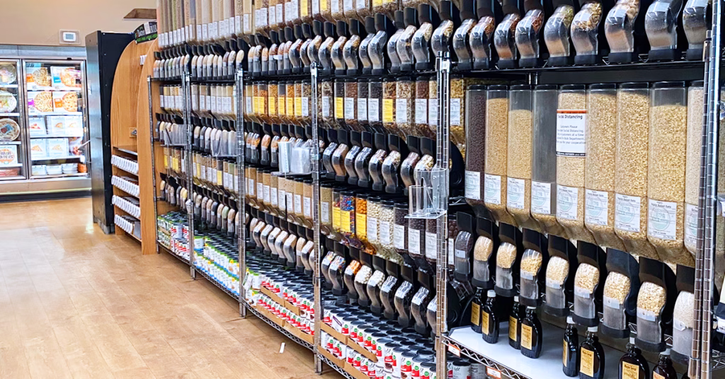 healthy foods in a bulk food department